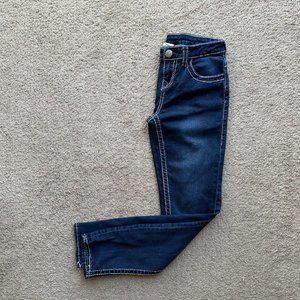 True Religion Jeans Girl's 14 (26x28) Skinny Straight Leg Blue Dark Wash